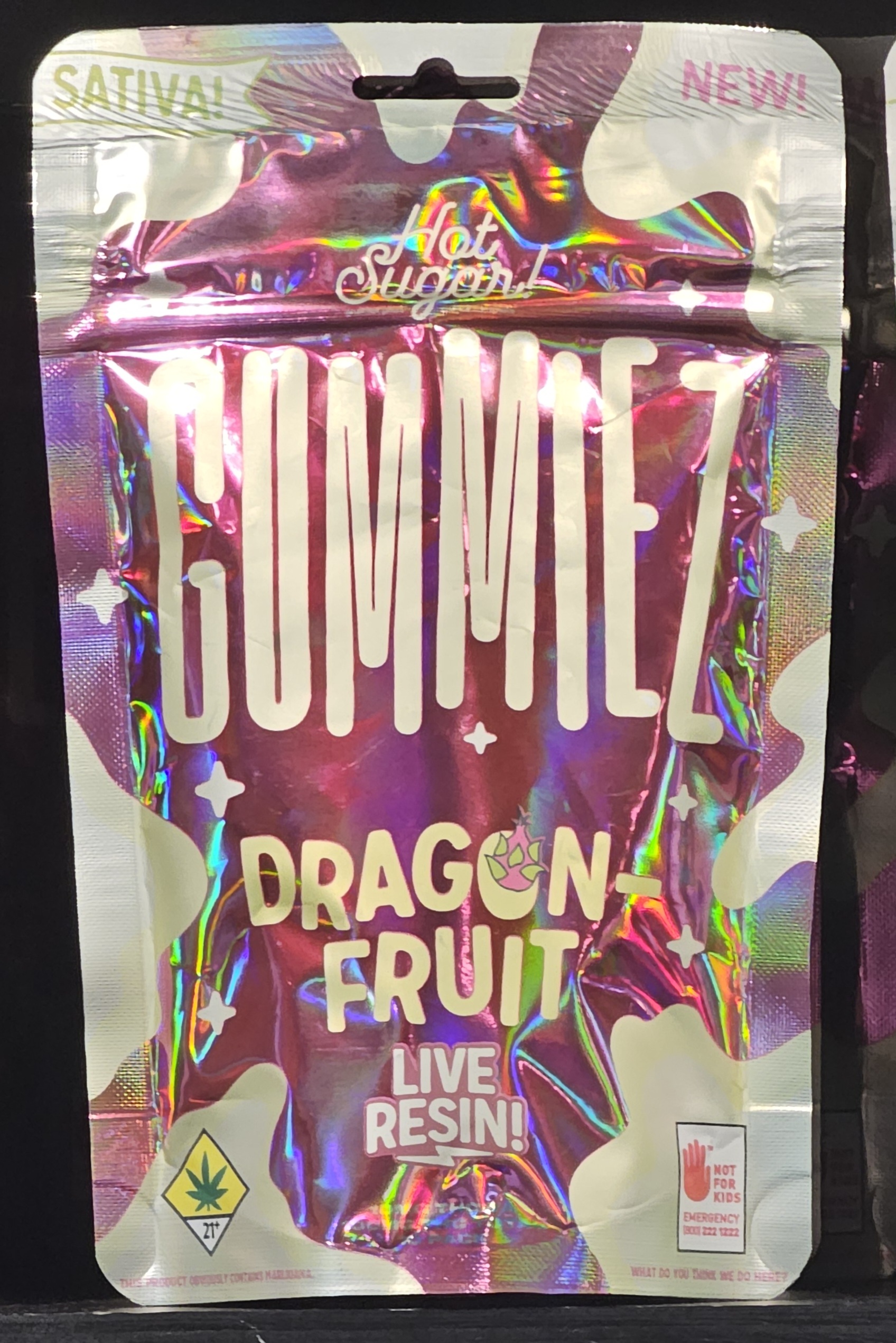 Photograph of product: Hot Sugar - LR Dragon Fruit Gummiez (S) - 100mg Solid Edible - 65g