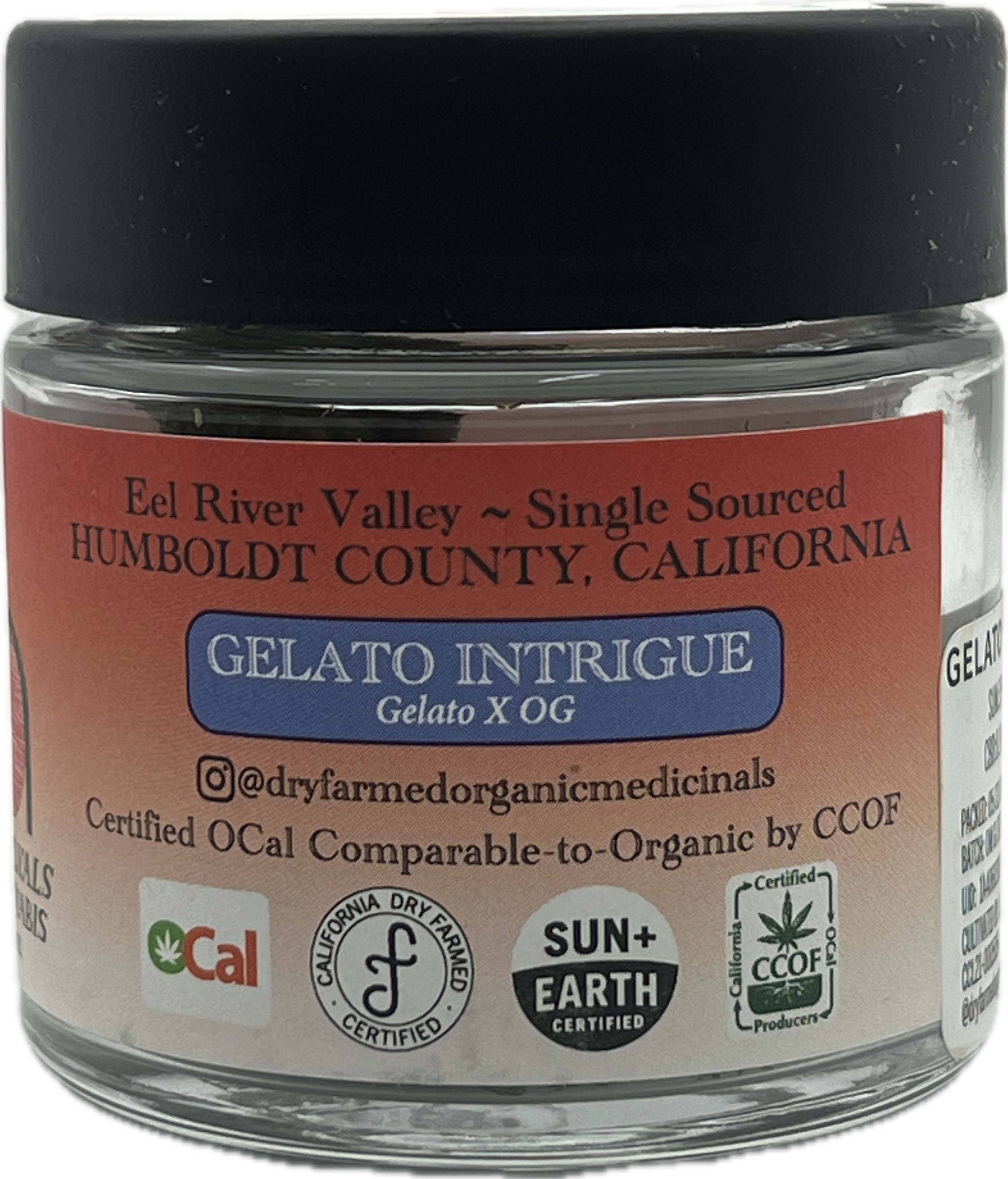 Photograph of product: OM Gelato Intrigue 4g. Glass Jar, Dry Farmed Organic Medicinals
