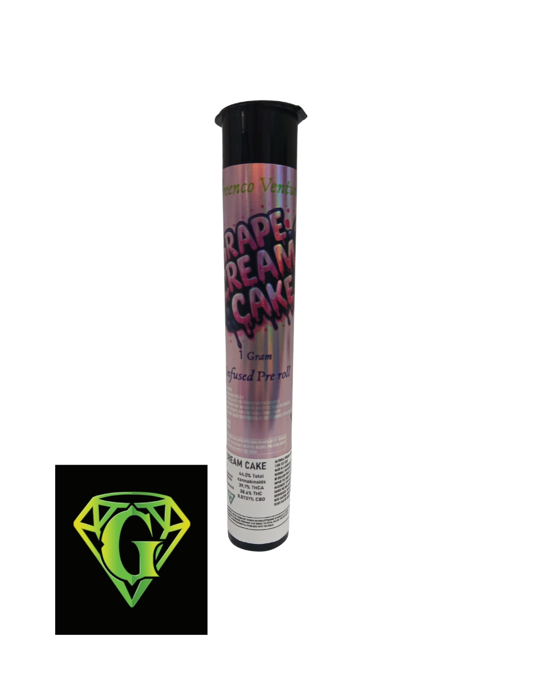 Photograph of product: GreenCo | Grape Cream Cake | 1g | Infused Pre Roll