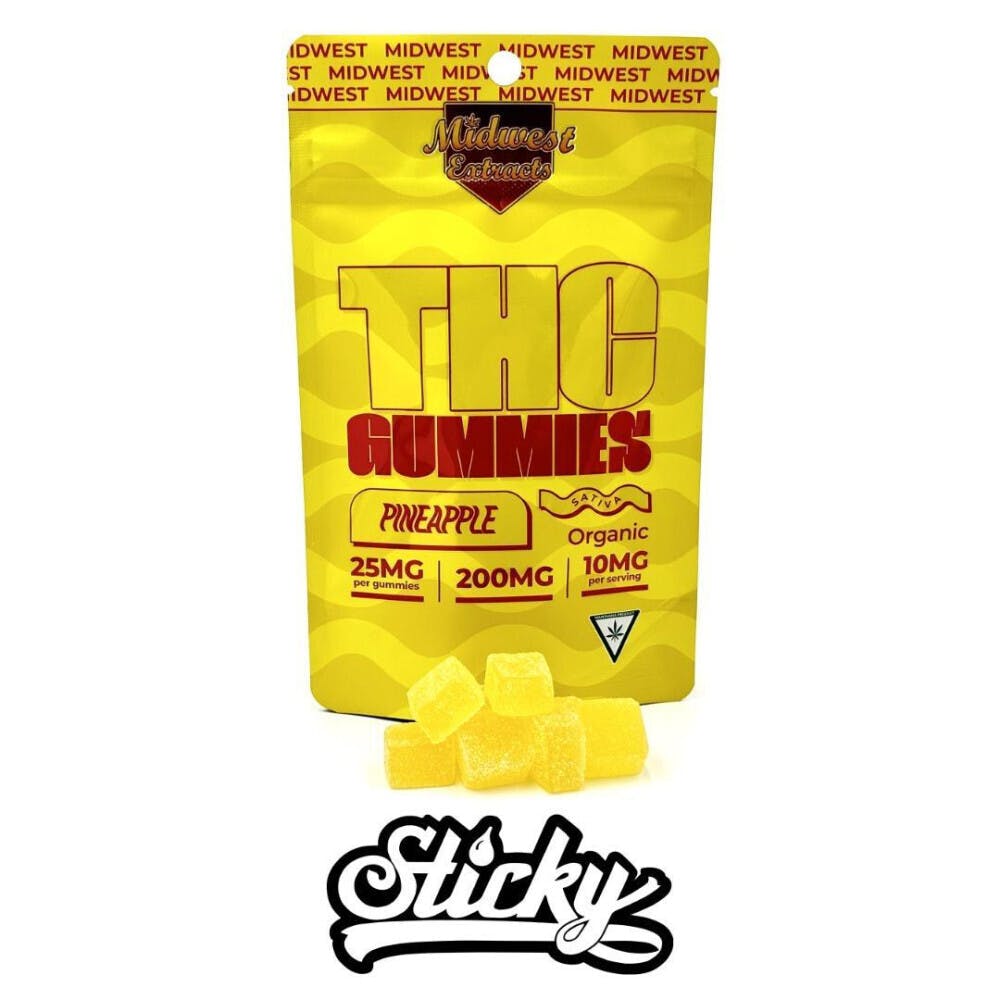 Photograph of product: Midwest Extracts| Pineapple 200mg Gummies
