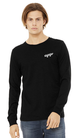 Photograph of product: T-Shirt | Nightjar Logo Long-Sleeve (Black)
