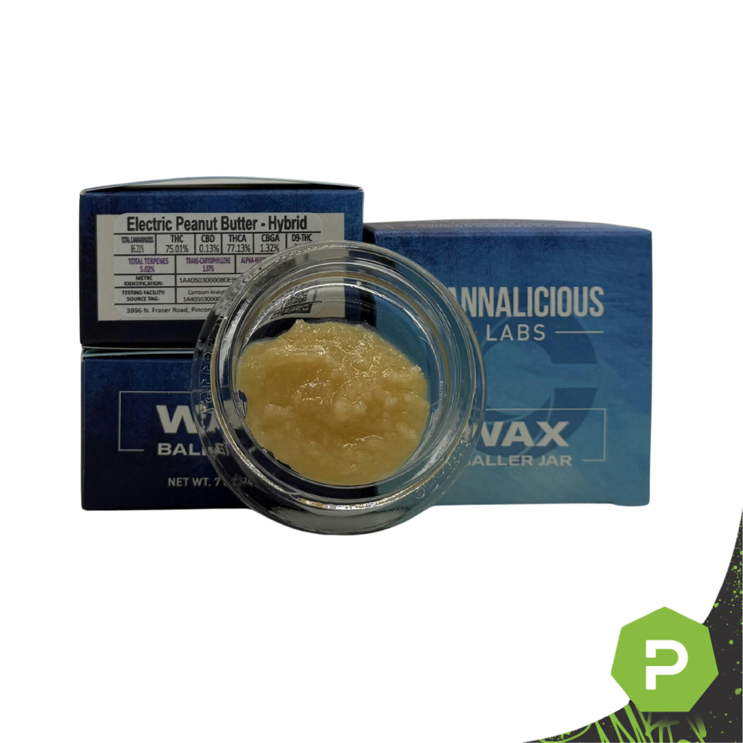 Photograph of product: Cannalicious | 7g Wax Bucket | Electric Peanut Butter