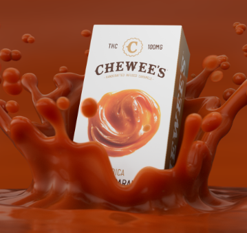 Photograph of product: 4Front Chewee's Classic Caramel Oui'd Chews 5mg 20pk (~100mg)