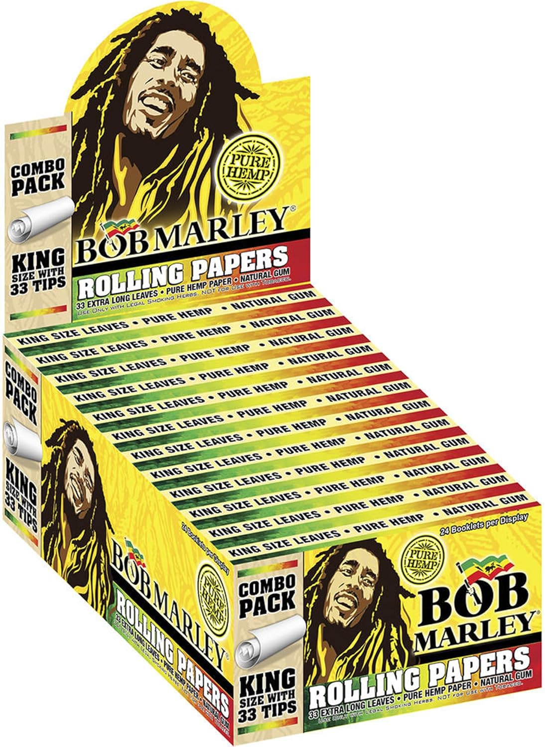 Photograph of product: Bob Marley - Pure Hemp Rolling Papers w/ Tips