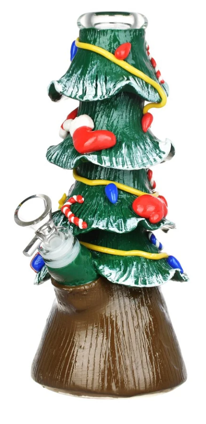 Photograph of product: Christmas Tree Beaker Glass Water Pipe 9.75"
