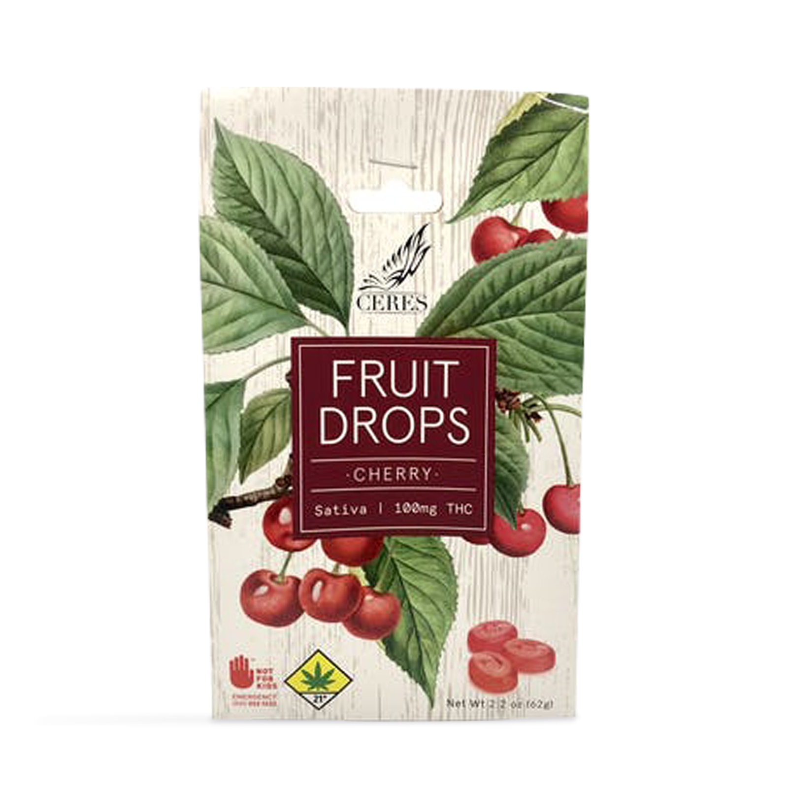 Photograph of product: Cherry Oui'd Fruit Drops 10-Pack | 100mg