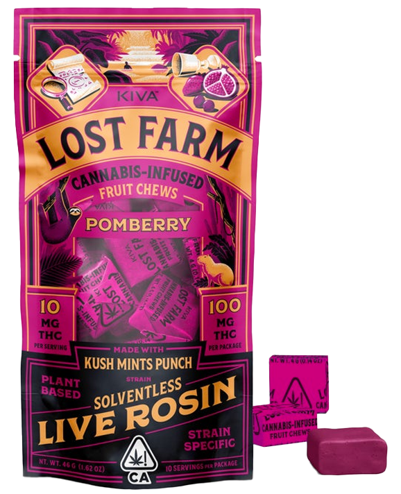 Photograph of product: Lost Farm | Pomberry Fruit Chews (Kush Mints Punch) | 46G LR