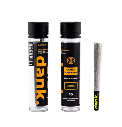 Photograph of product: Dank | Orange Trainwreck | Indoor Flower Pre Roll 1g