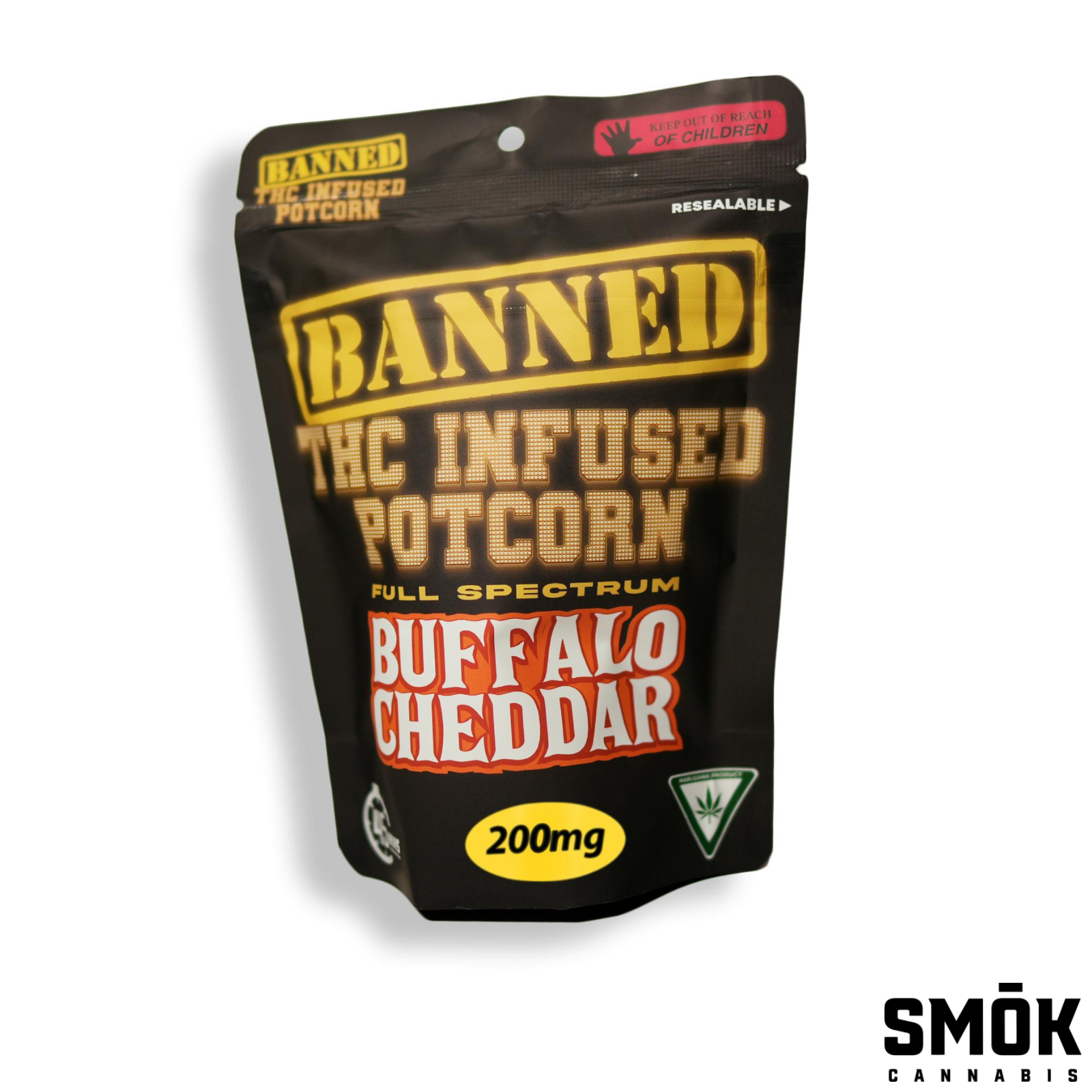 Photograph of product: Banned Potcorn Sour Cream & Cheddar 200mg