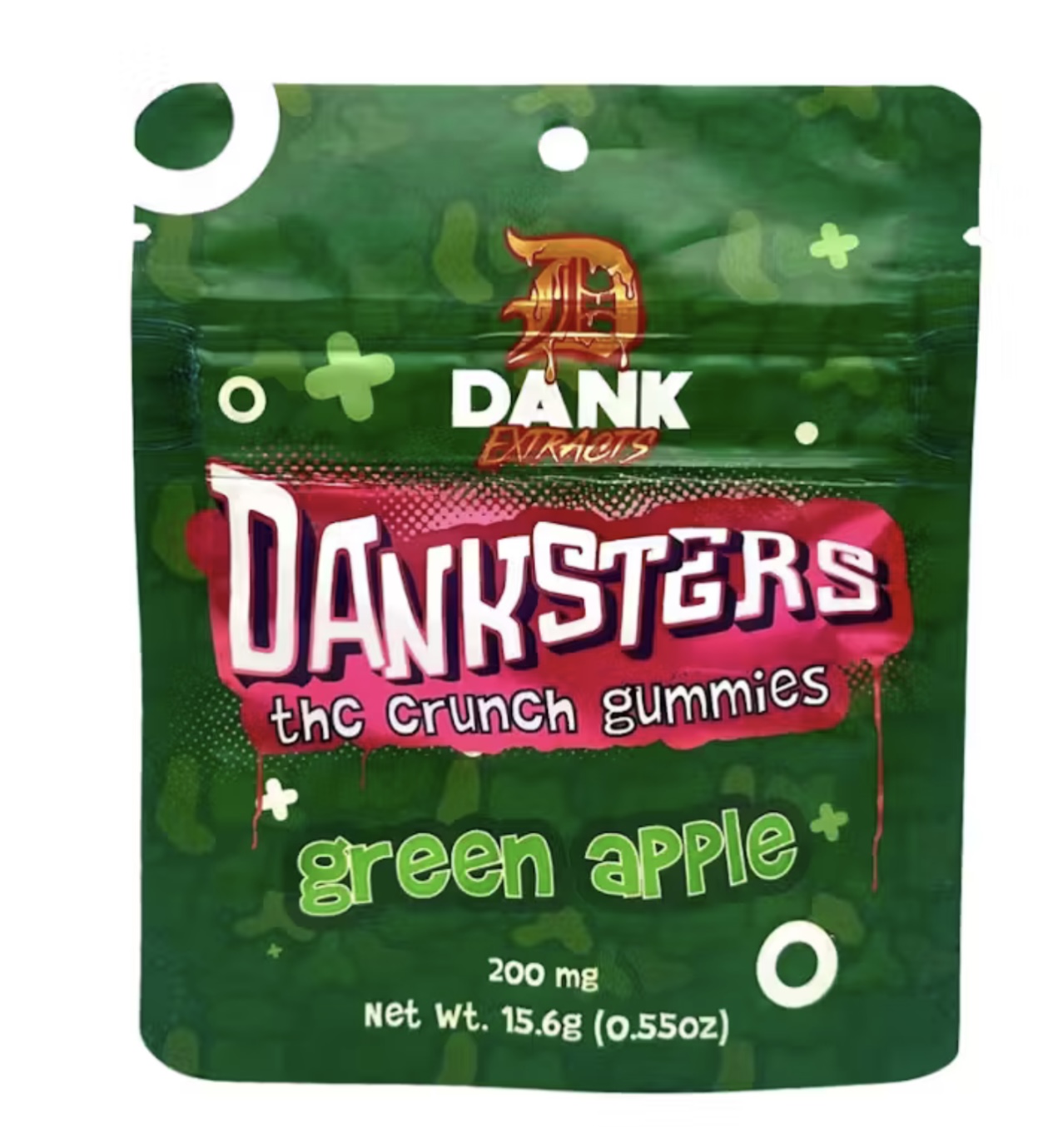 Photograph of product: AU Danksters: Green Apple Nerdz 200MG (4X50MG)