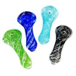 Photograph of product: 2.5" Hand Pipe Color Frit Glass with Swirling Art
