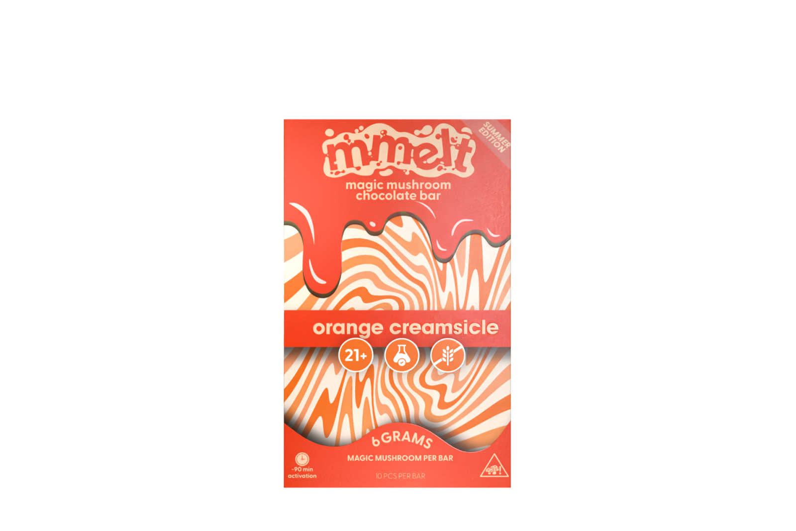 Photograph of Product: Cali Extrax MMelt - Orange Creamsicle Mushroom Chocolate Bar - 6g