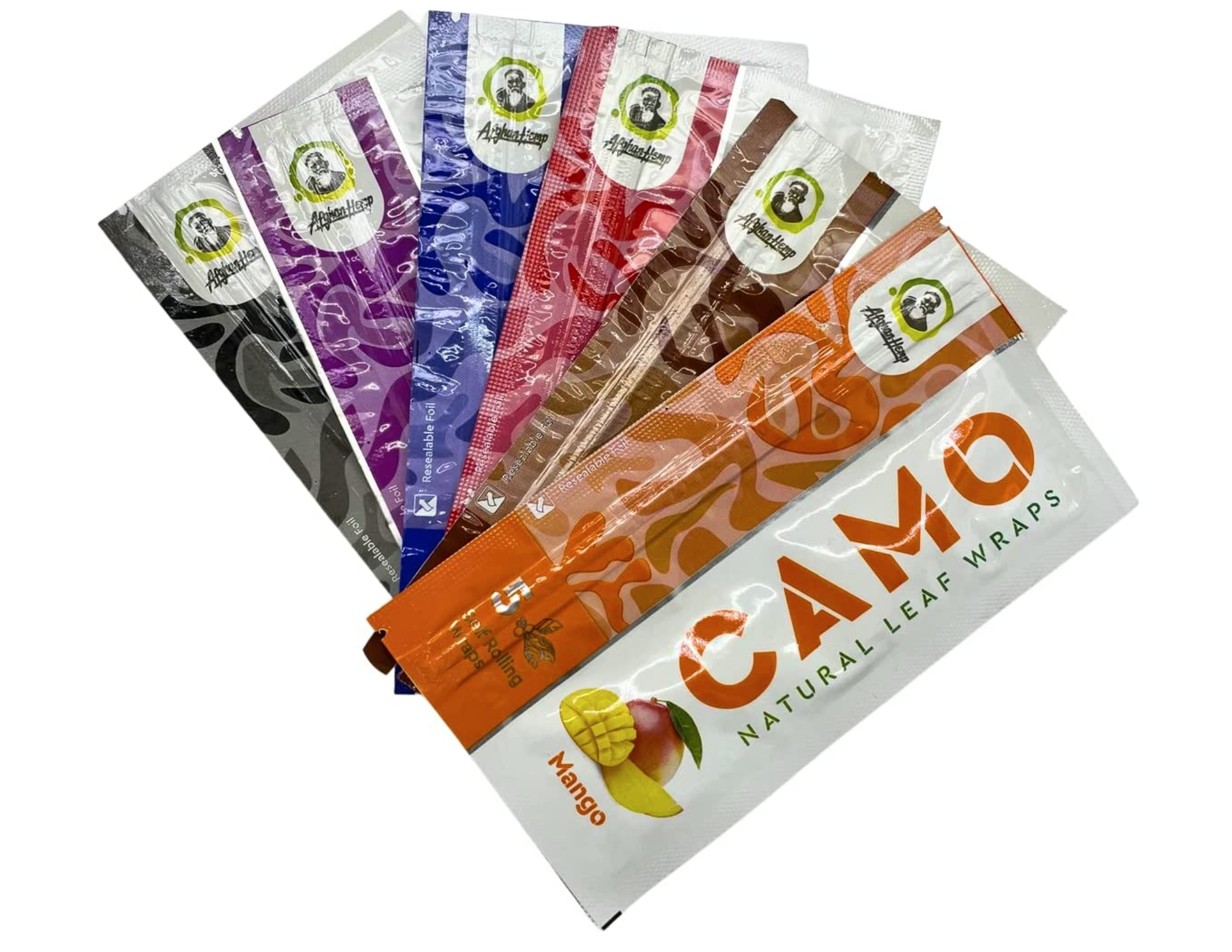 Photograph of product: Camo | Natural Leaf Wraps | Self-Rolling | Peach