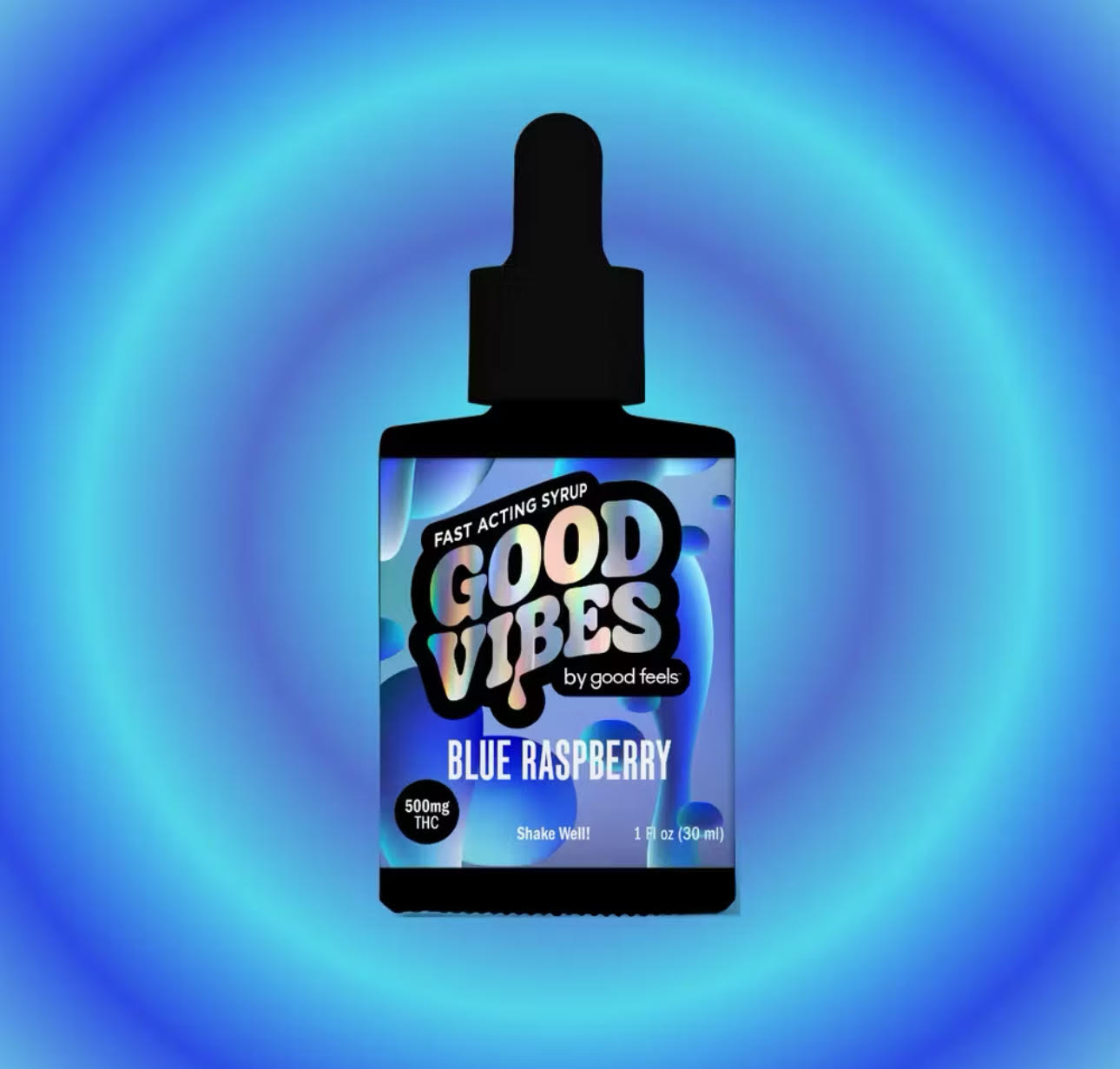 Photograph of product: Good Vibes Blue Raspberry Fast Acting Tincture | 500mg | Good Feels