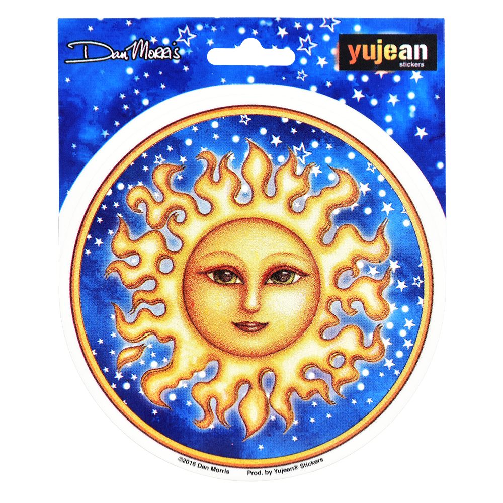 Photograph of product: Dan Morris Starry Sun Round Sticker | 4.5"