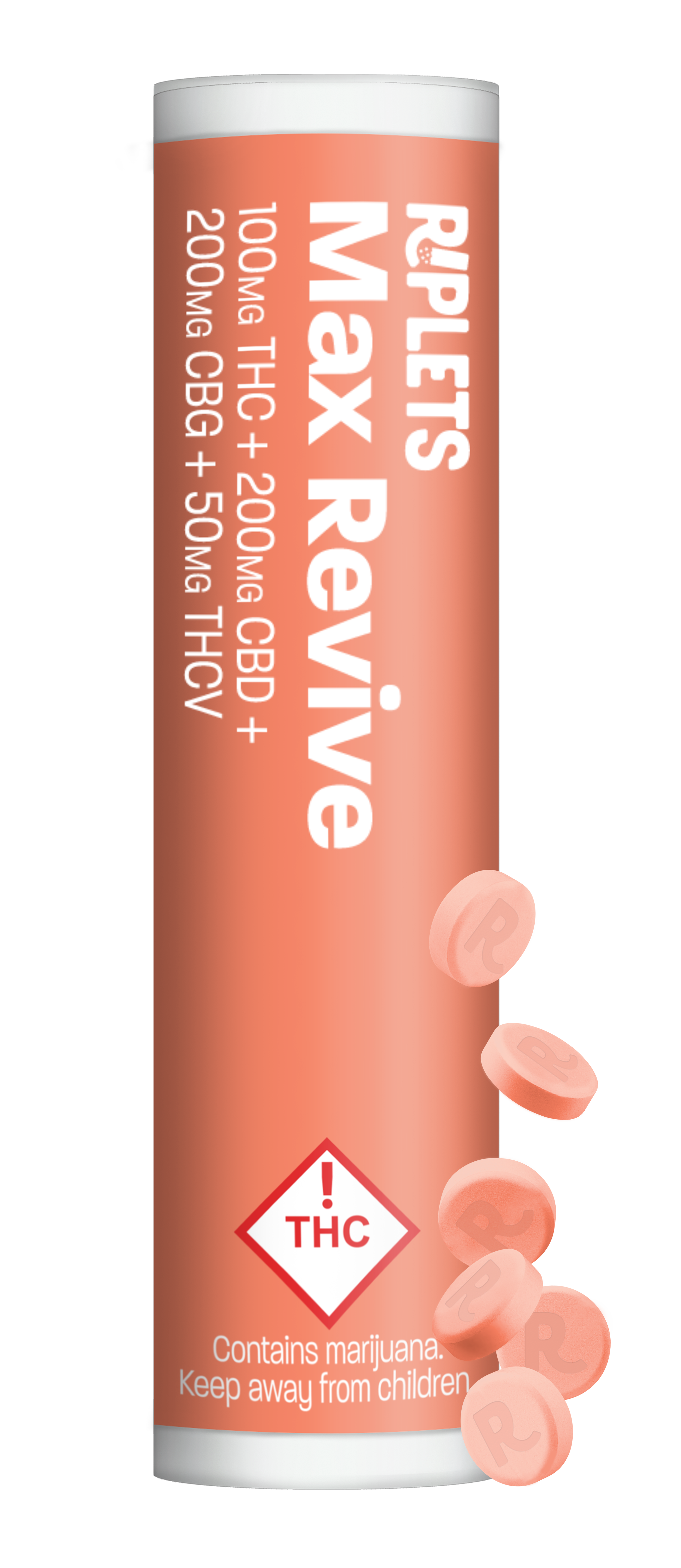 Photograph of product: Ripple | Riplet (TH-oui 5: CBD 10: CBG 10: TH-ouiv 2.5) Max Revive 100mg