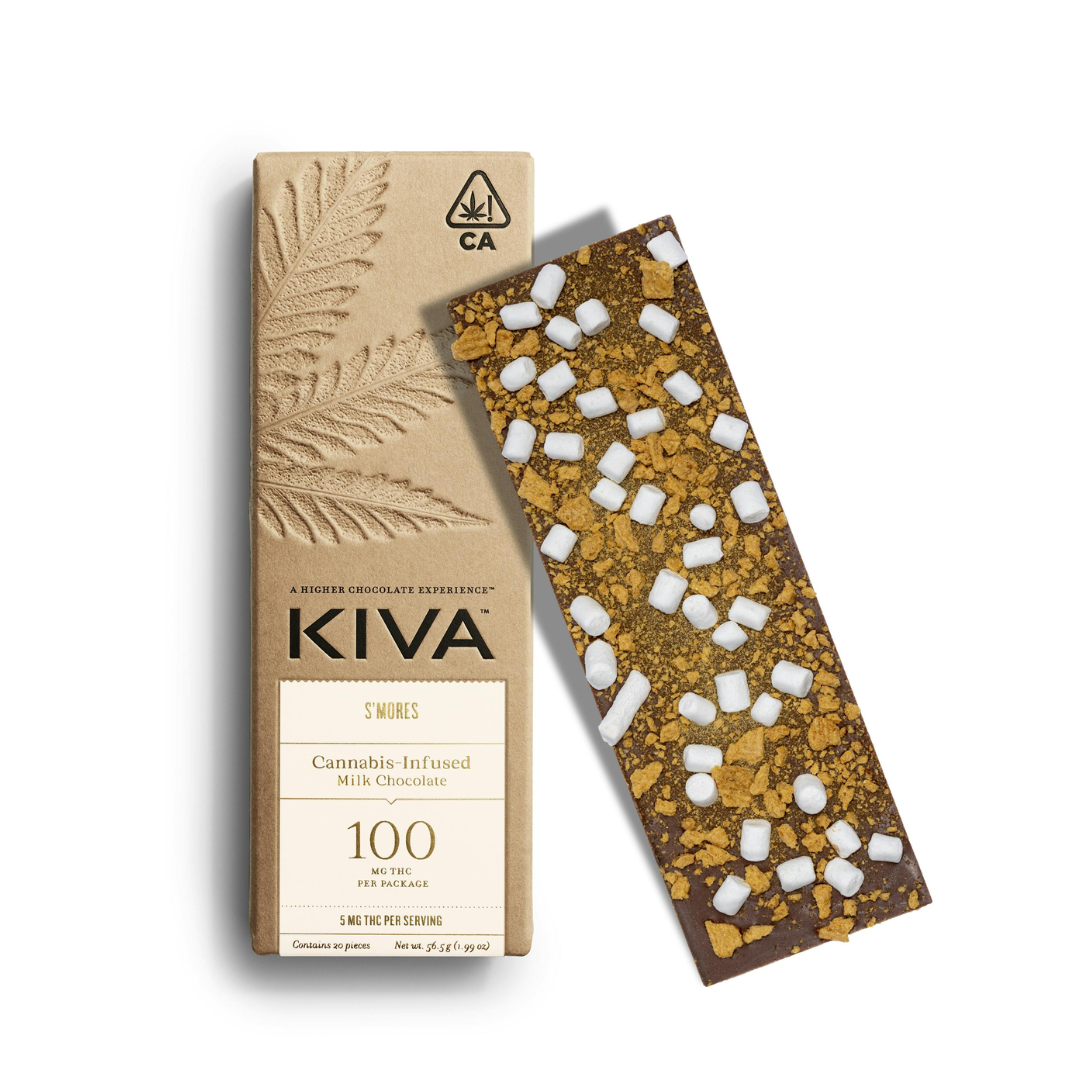 Photograph of product: Kiva | Bar | S'mores Milk Chocolate | 200mg