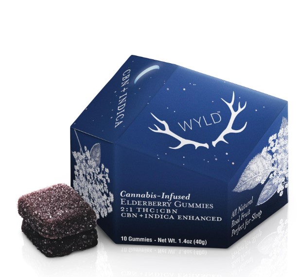 Photograph of product: WYLD 100MG 2:1 ELDERBERRY GUMMIES CBN:TH-oui