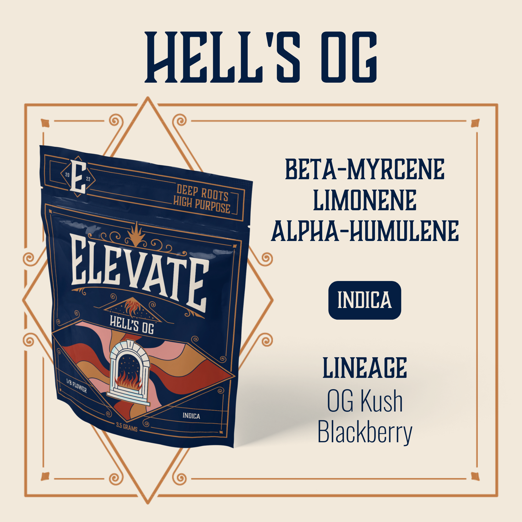Photograph of product: Elevate - Hells OG - 3.5g