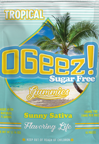 Photograph of product: Ogeez! Sugar Free Tropical Gummies Oui'd 100mg