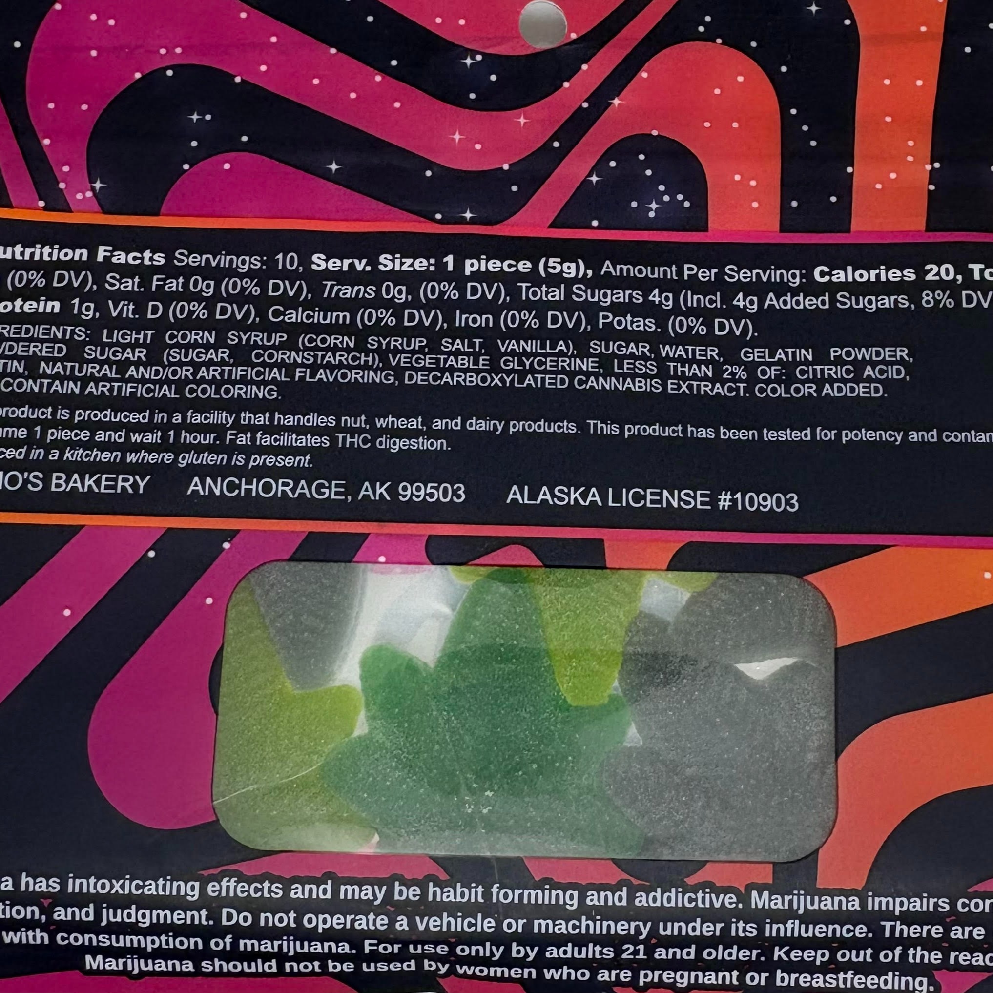 Photograph of product: F.A.F.O 100mg Oui'd Boingos By MoMo's Bakery
