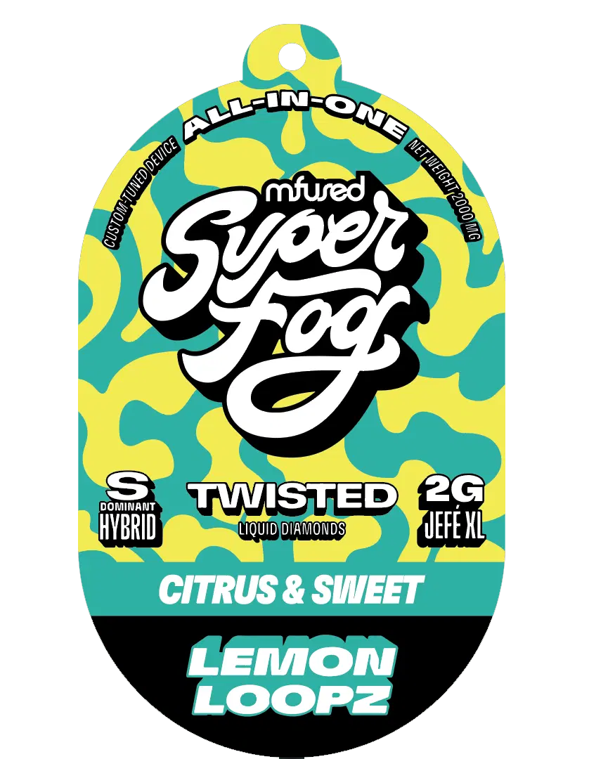 Photograph of product: Mfused Twisted Superfog VAPE Lemon Loopz Disp 1g