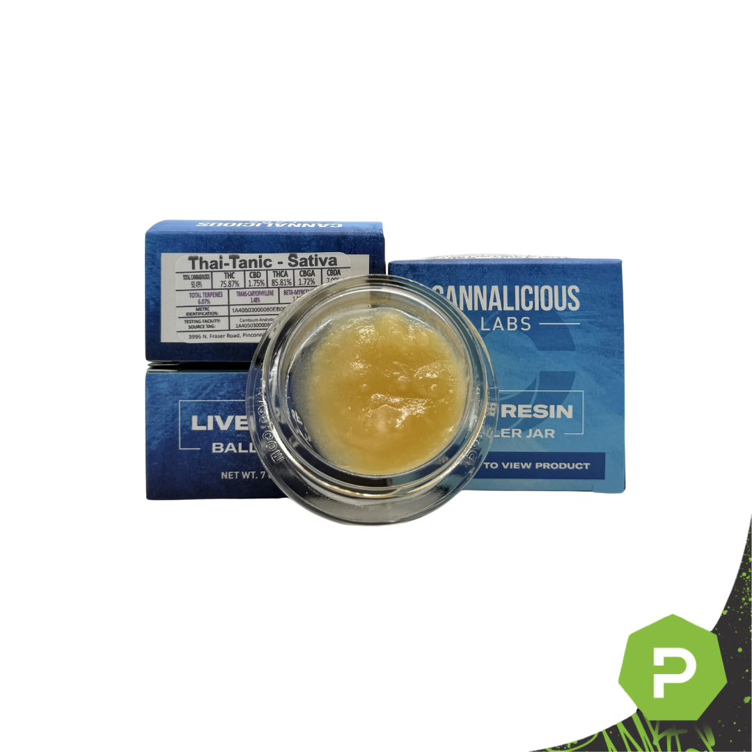 Photograph of product: Cannalicious | 7g Live Resin Bucket | Thai Tanic