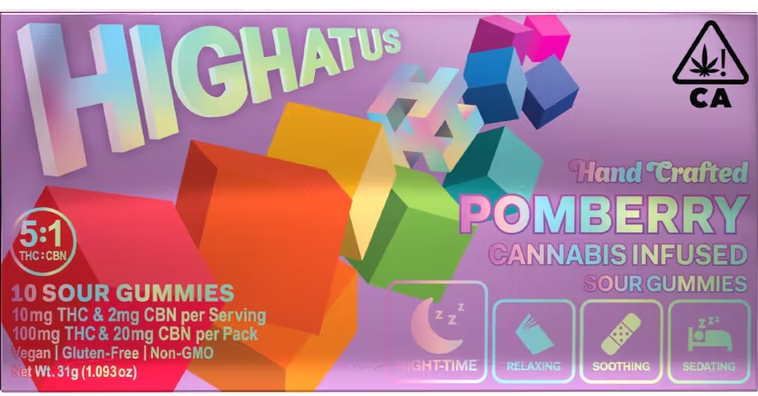 Photograph of product: Cbn Pomberry  Sour Gummies 10pk