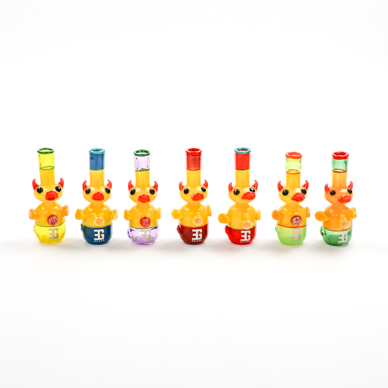 Photograph of product: Glass Ducky Spoon Pipe w/ Travel Case | Assorted