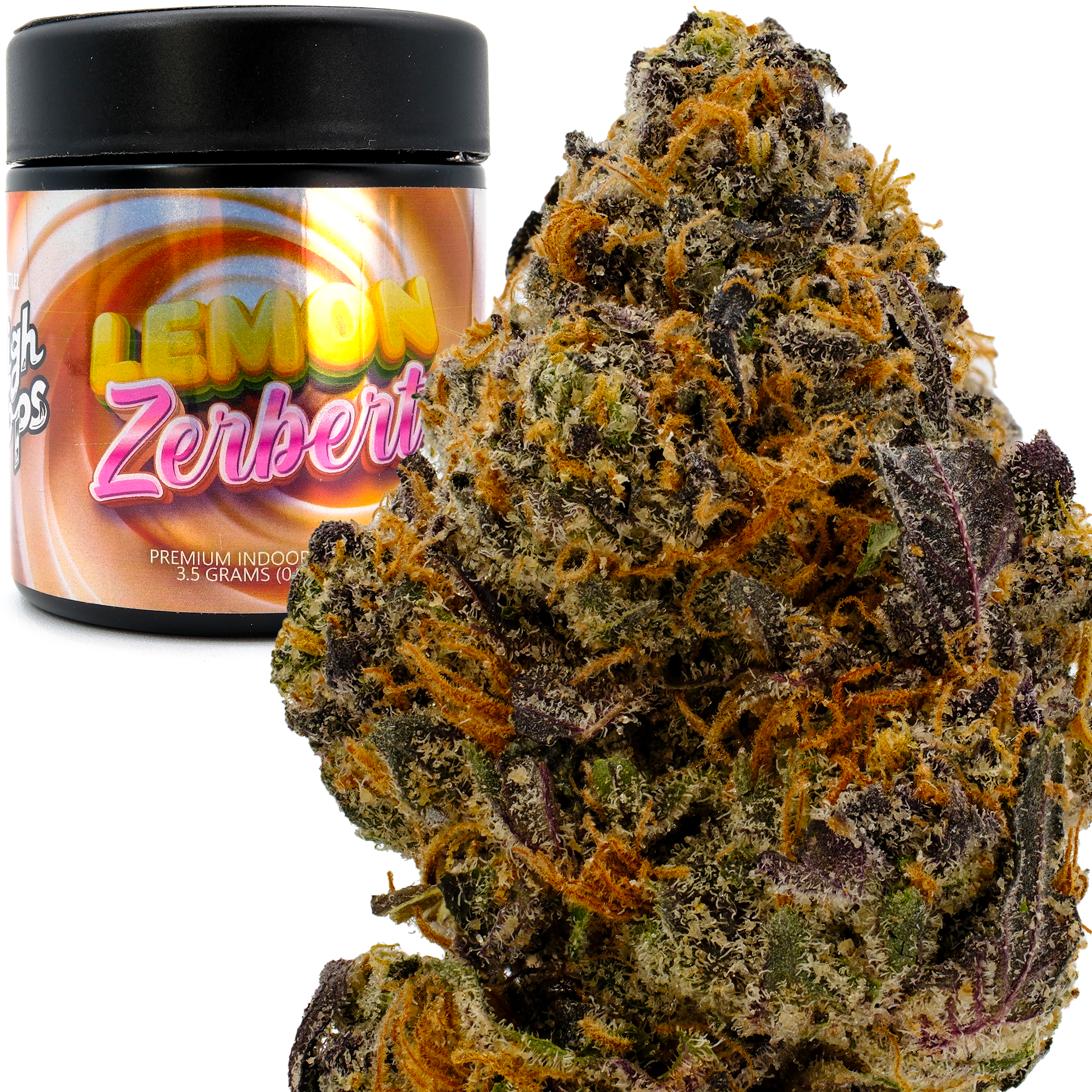 Photograph of product: Lemon Zerbert 3.5g Jar - High Tops