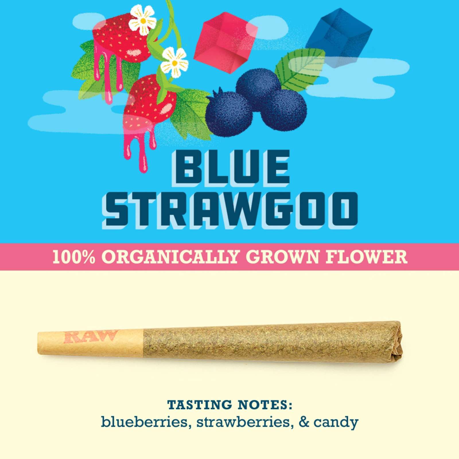 Photograph of product: Blue Strawgoo (1.0g Pre-Rolled Joint)
