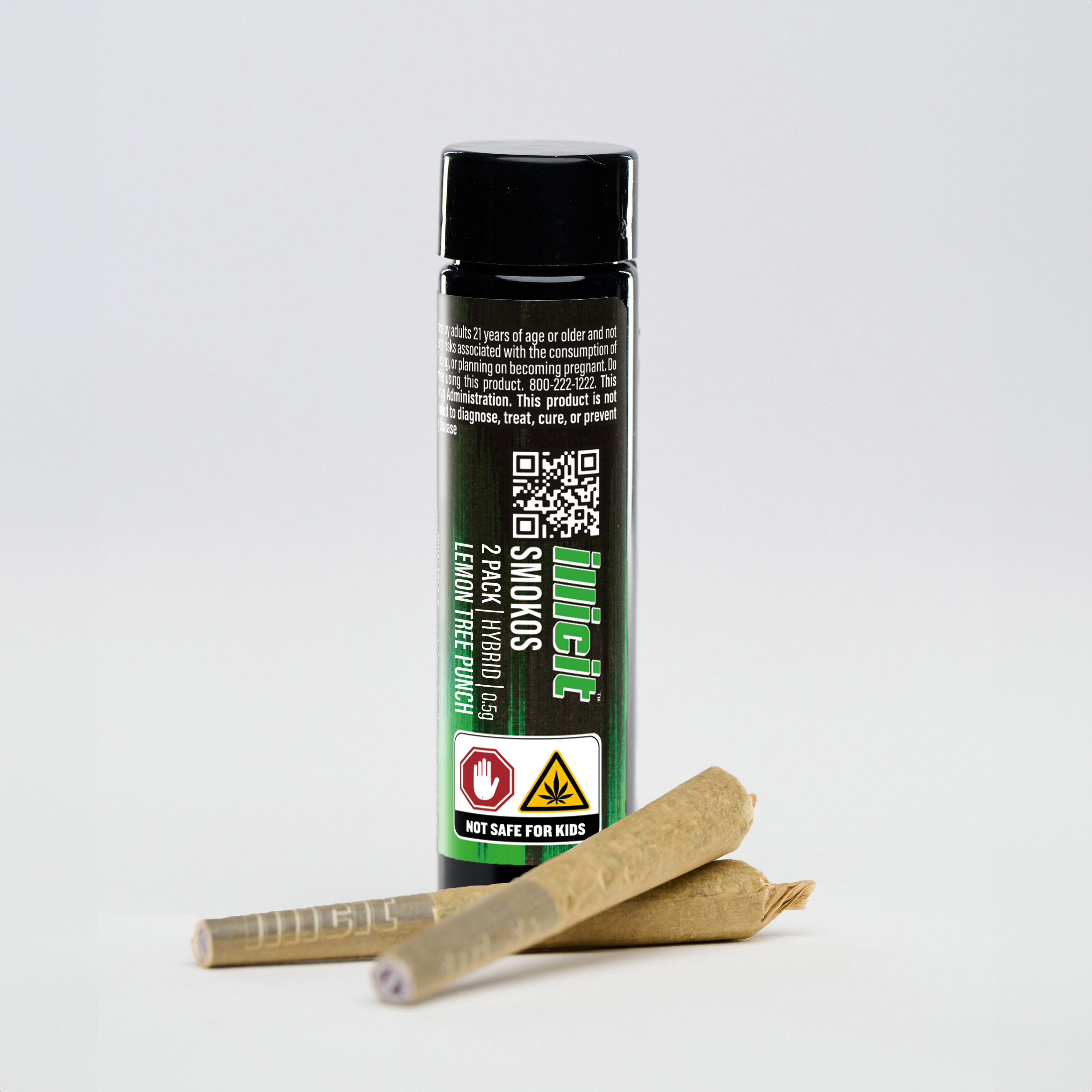 Photograph of product: Illicit | Lemon Tree Punch (H) Pre Rolls | 2 Pack (1g)
