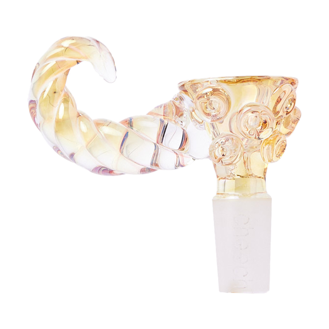Photograph of product: Cheech | Fumed Bowl w/ Handle | Gold | 14mm | 3"