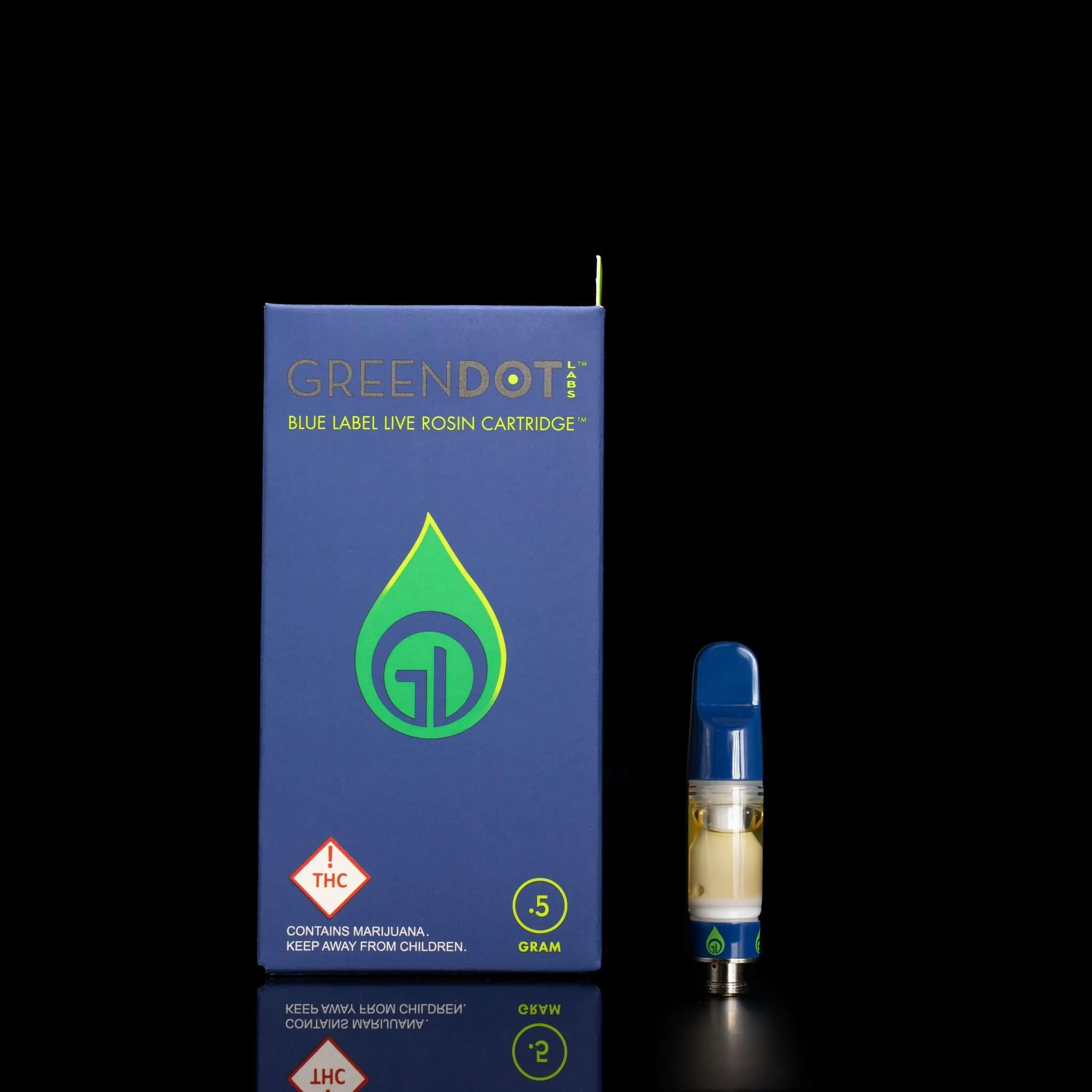 Photograph of Product: Green Dot Labs - Blue Label Live Rosin Cartridge - PB&J