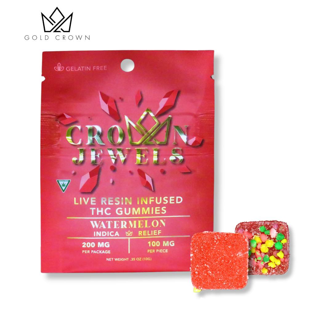 Photograph of product: Gold Crown - 200mg Crown Jewel Gummies - Blue Raspberry Oui'd