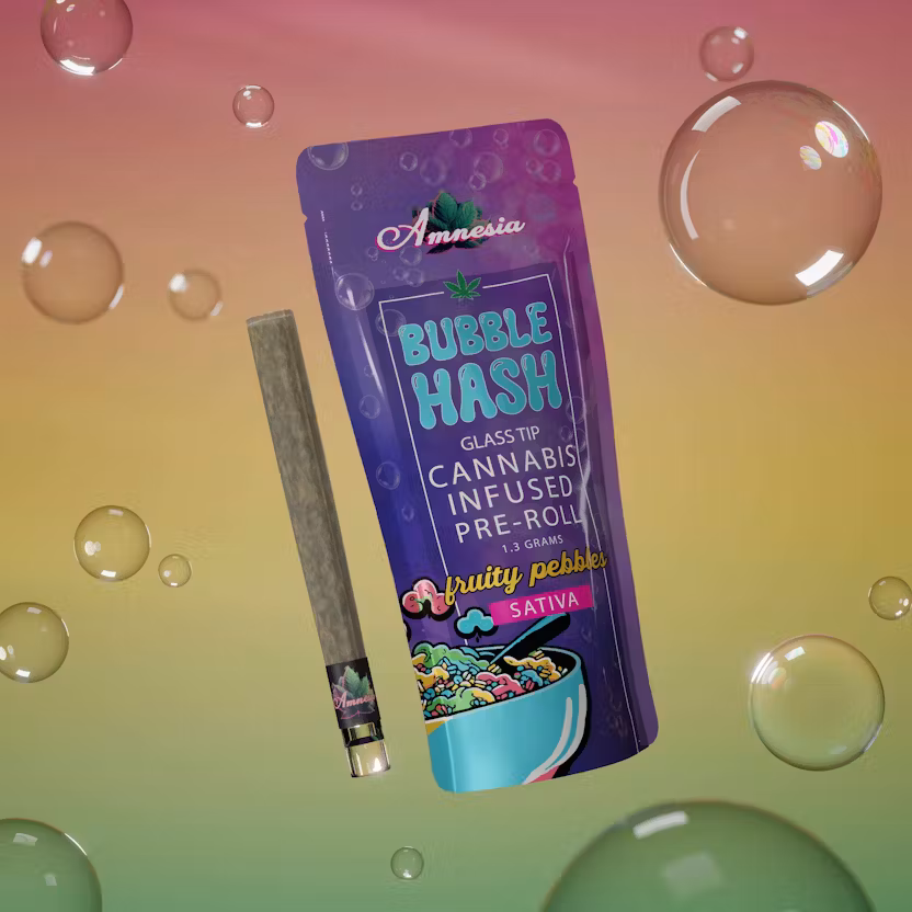 Photograph of product: Amnesia - Bubble au chocolat Glass Tip Infused Preroll - (1.3g) - Oui'd - **STRAWBERRY COUGH** (2/$20)