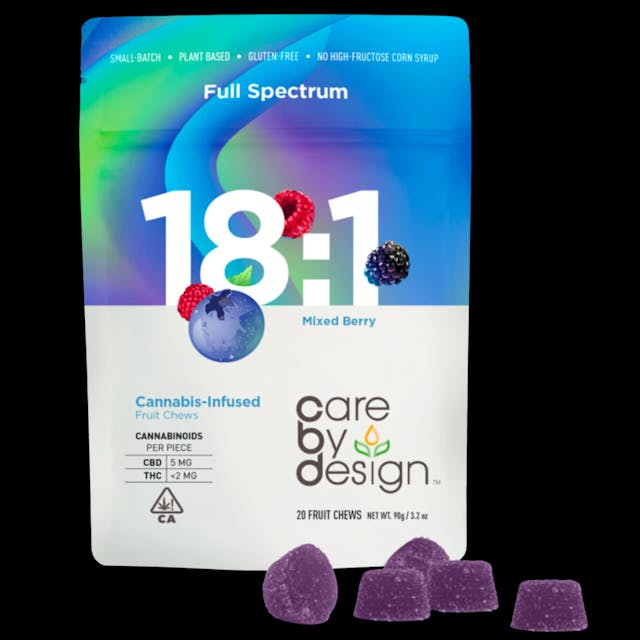 Photograph of product: 18:1 Mixed Berry Vegan Fruit Chews 20pk - 