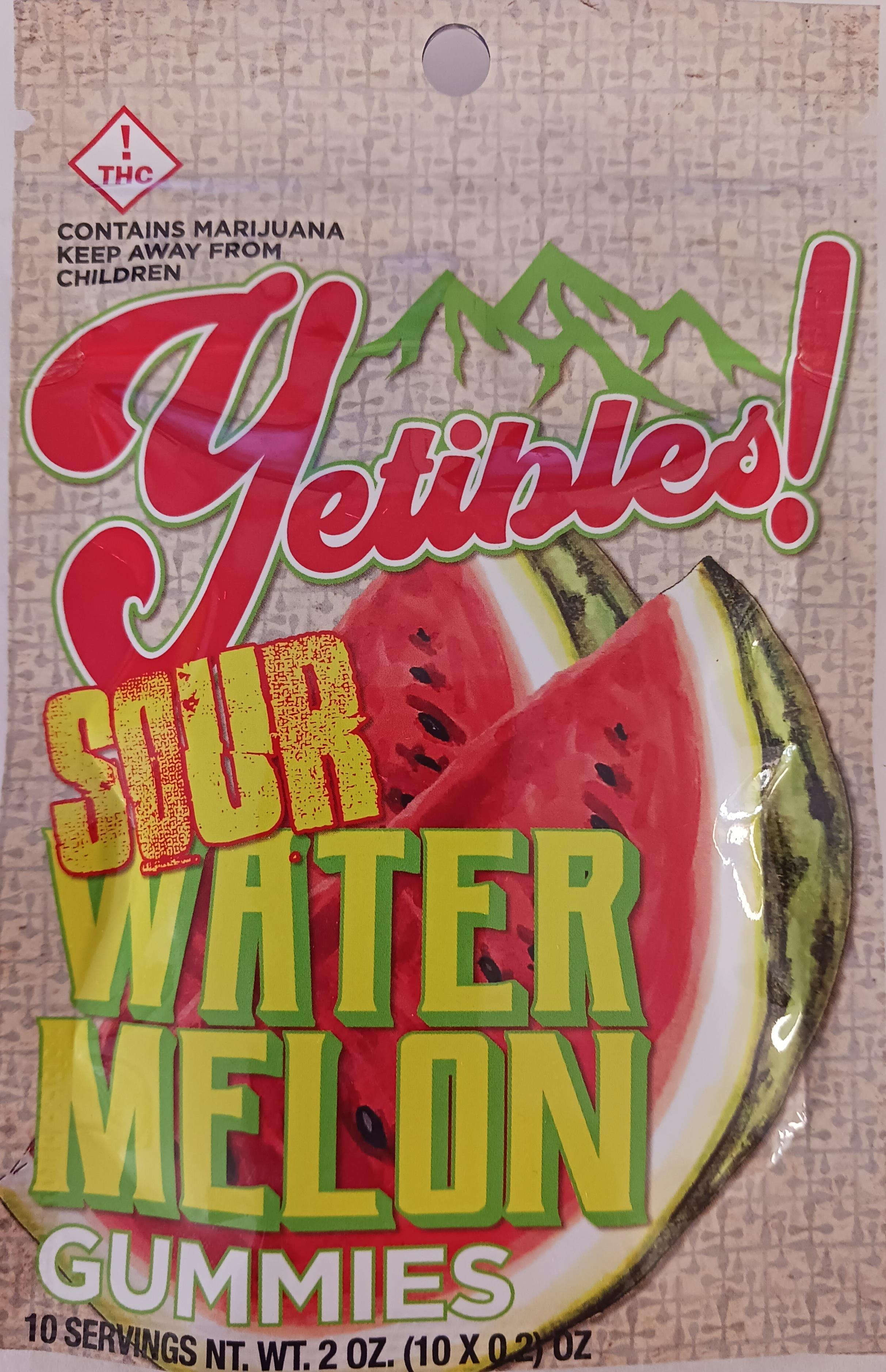 Photograph of product: Yetibles Sour Watermelon Gummies 1000mg