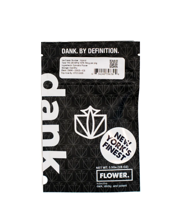 Photograph of product: Dank Ice Cream Sundae Sun-Grown Flower 3.5g