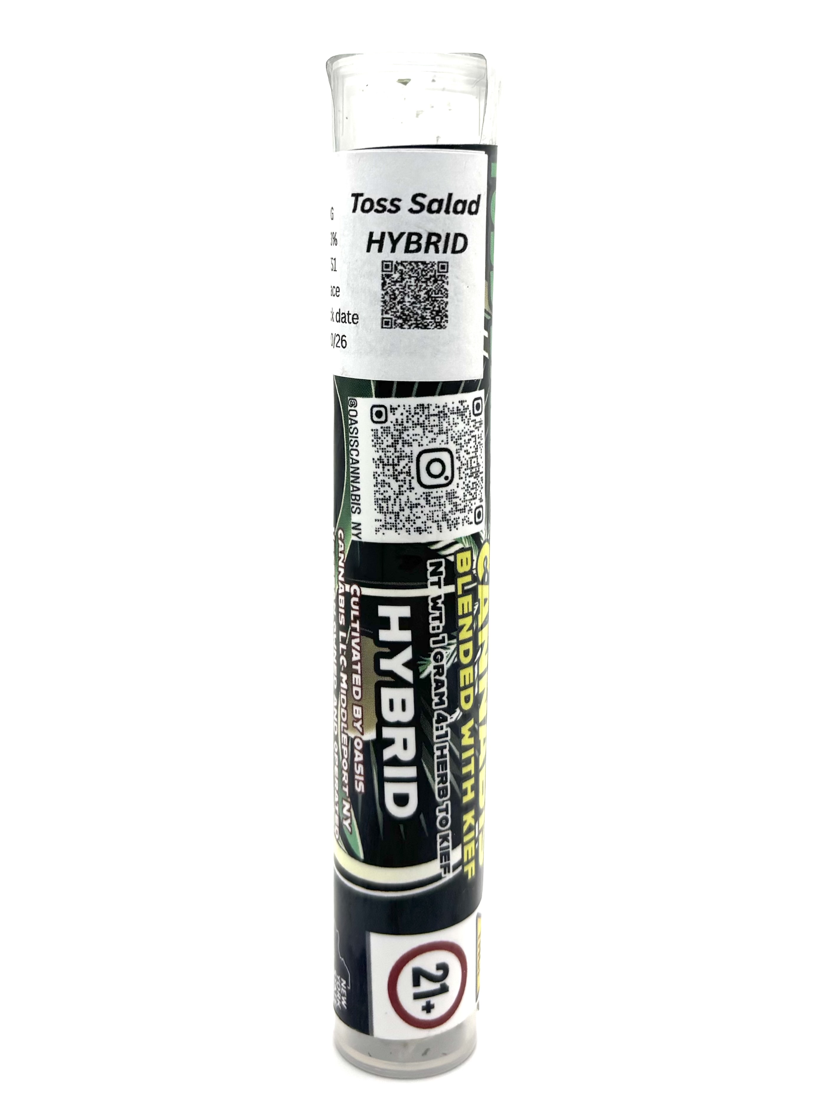 Photograph of product: Oasis Oui'd - Toss Salad Kief Infused Pre roll - 1g