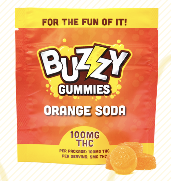 Photograph of product: Orange Soda | 100mg | Gummies | Buzzy Gummies