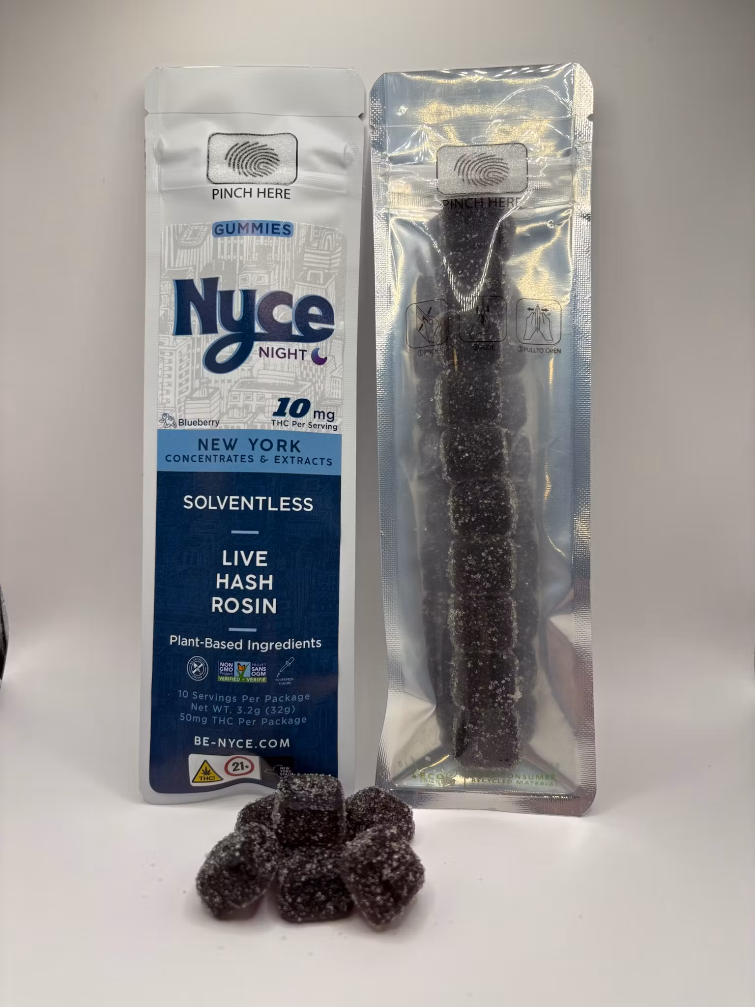 Photograph of Product: Nyce - Blueberry "Night" - Rosin Gummies - 100mg
