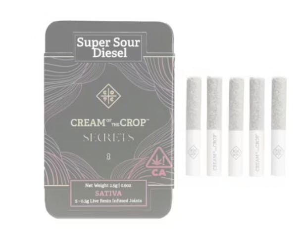 Photograph of product: Super Sour Diesel 0.5g 5pk Premium Pre-roll - 