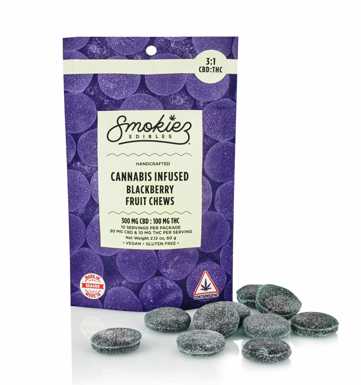 Photograph of product: Smokiez Blackberry 3:1 CBD Gummie 100mg*