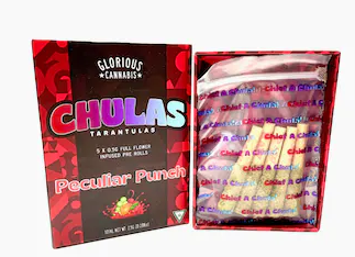 Photograph of product: CHULAS | ICC | Infused Preroll Pack | Tarantulas | Peculiar Punch | 5 x
