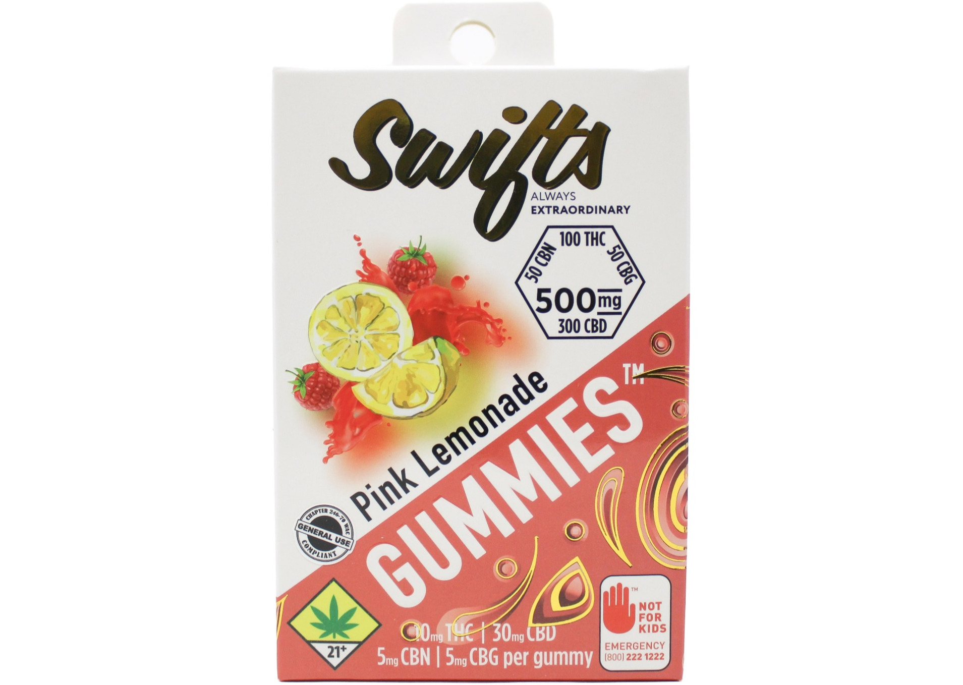 Photograph of product: GL Pink Lemonade 3:1 CBD + CBN & CBG MAX Gummies 10pk 25297