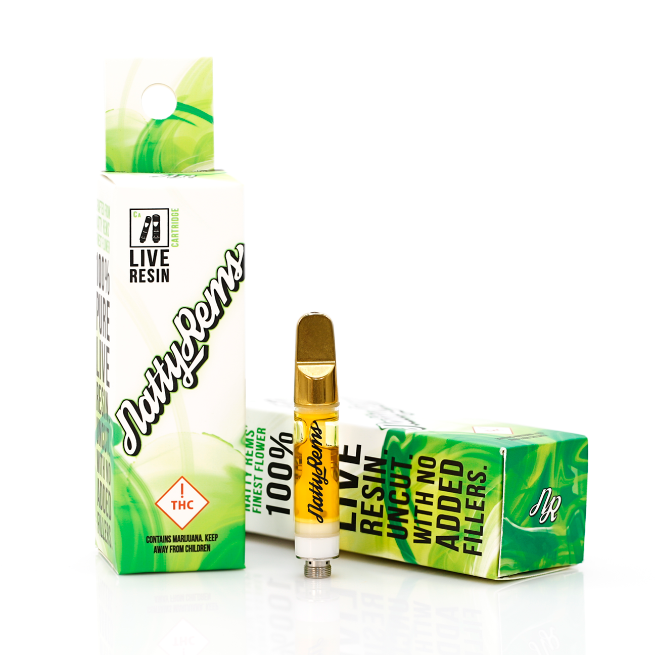 Photograph of Product: Natty Rems - Gold Tip Live Resin Cartridge - Sundae Driver (H)