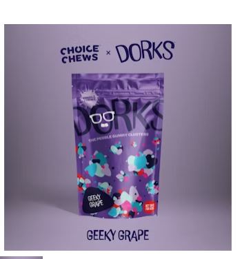 Photograph of product: Dorks Geeky Grape 100mg Gummies