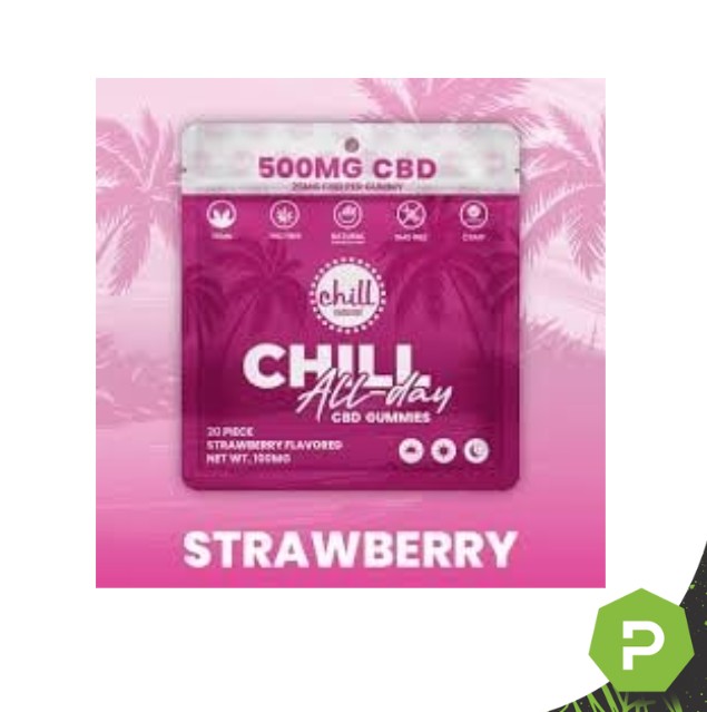 Photograph of product: Chill Medicated CBD All Day Gummies | Strawberry
