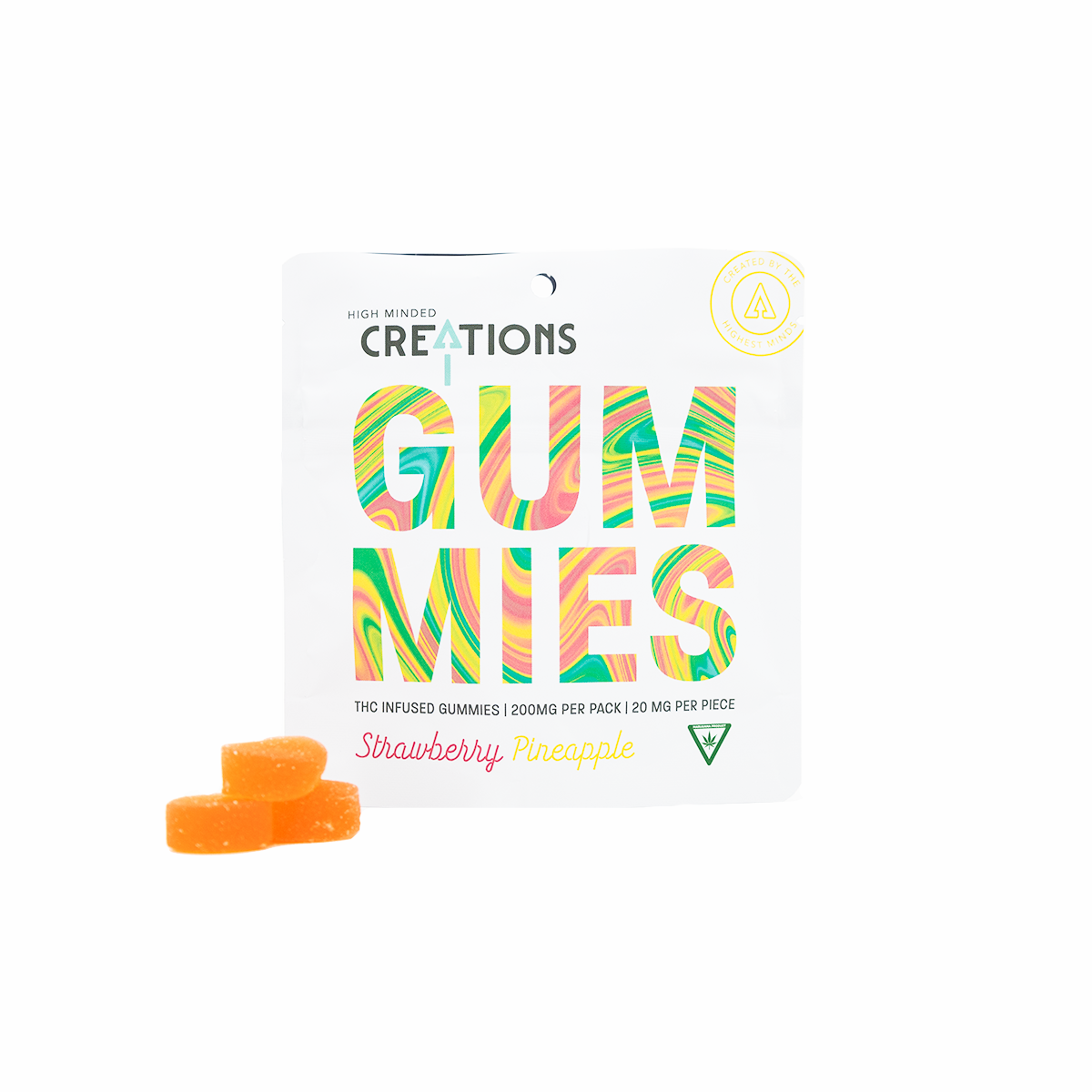 Photograph of Product: High Minded - Gummies - 200mg - Strawberry Pineapple